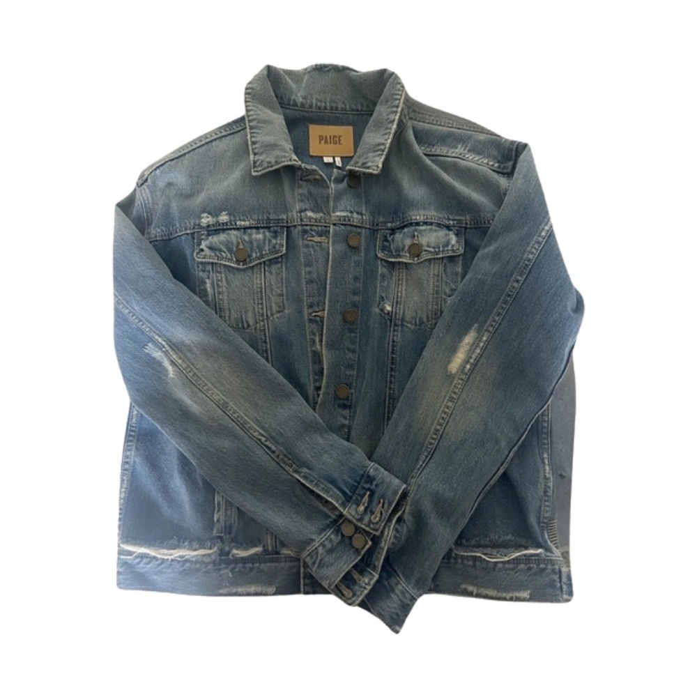 Paige Jean Jacket Size L Floral Embroidered